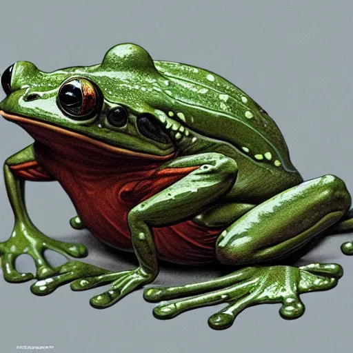 Exquisite Tree Frog Painting: Captivating Hyper-Realistic