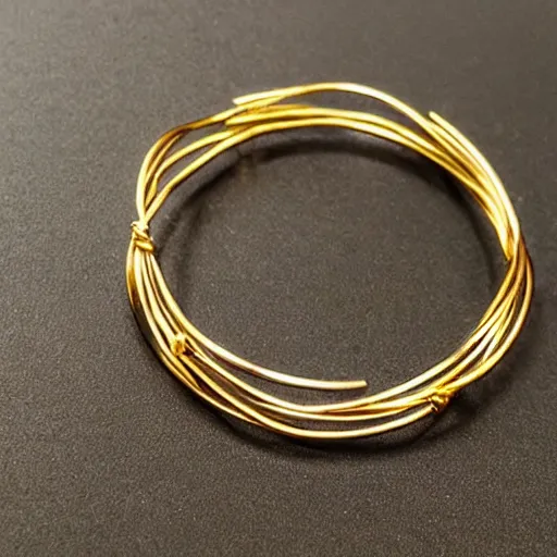 Image similar to arcaic Primitive Gold Bangle, 14K Gold Wire, Single Center sinister gem, Shungite Bangle, Mineral and Gold Jewelry, Product Photography