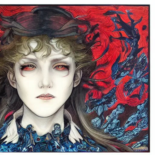 Image similar to a painting in the style of ayami kojima and in the style of james jean and in the style of charles dulac.