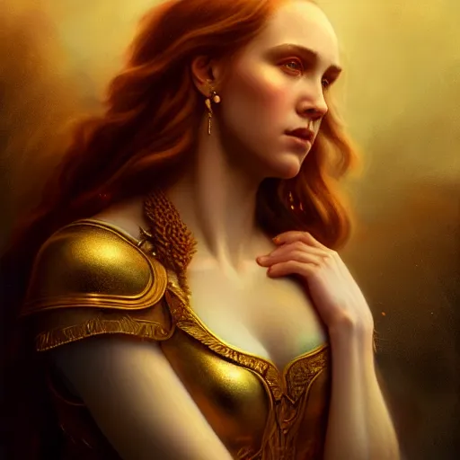 Image similar to majestic gracious regal seductive aphrodite portrait, ancient greece, atmospheric lighting, painted, intricate, volumetric lighting, beautiful, rich deep colours masterpiece, golden hour, sharp focus, ultra detailed, by leesha hannigan, ross tran, thierry doizon, kai carpenter, ignacio fernandez rios