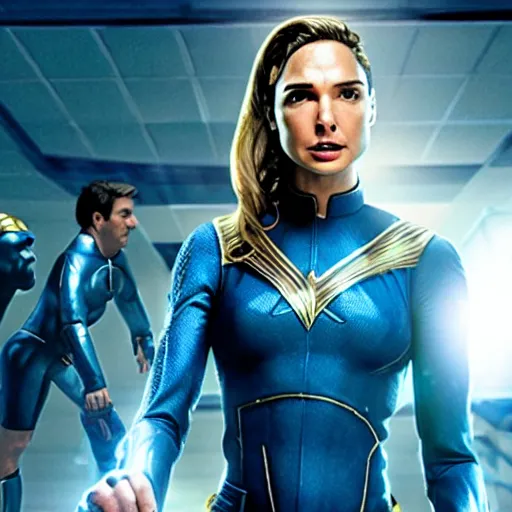 Image similar to movie film still of Gal Gadot as Sue Storm in a new Fantastic Four movie, cinematic