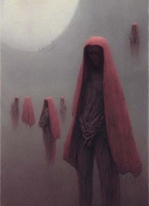 Prompt: concept art of comiket cosplay, pinterest, flickr, instagram, by beksinski #