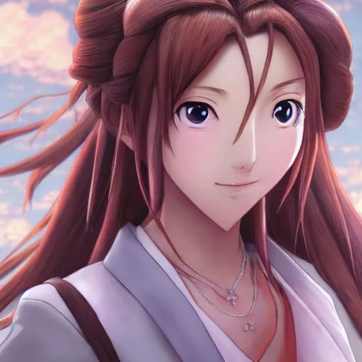 Image similar to portrait of aerith gainsborough as a physician, anime fantasy illustration by tomoyuki yamasaki, kyoto studio, madhouse, ufotable, trending on artstation