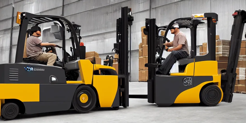 Image similar to forklift operator with a vr headset