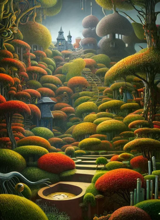 Image similar to hyper detailed 3d render like a Oil painting - the secret garden by Jacek Yerka, Mariusz Lewandowski, Abstract brush strokes, Masterpiece, Edward Hopper and James Gilleard, Zdzislaw Beksinski, Mark Ryden, Wolfgang Lettl, hints of Yayoi Kasuma, octane render, 8k