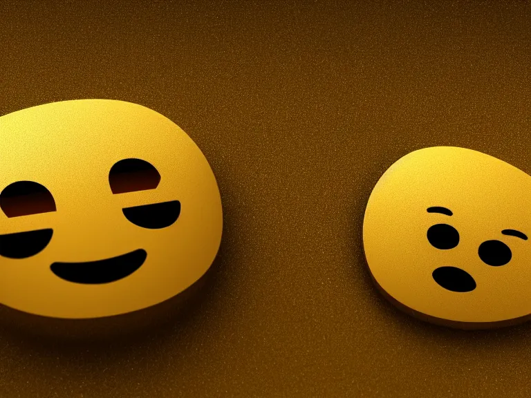 Image similar to sad golden emoji, trending on artstation, octane render, insanely detailed, 8 k, hd