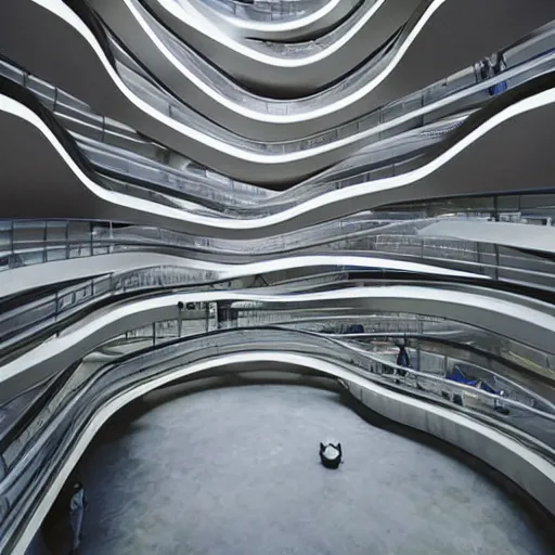 Image similar to extremely detailed stunning beautiful futuristic museum interior by Zaha Hadid