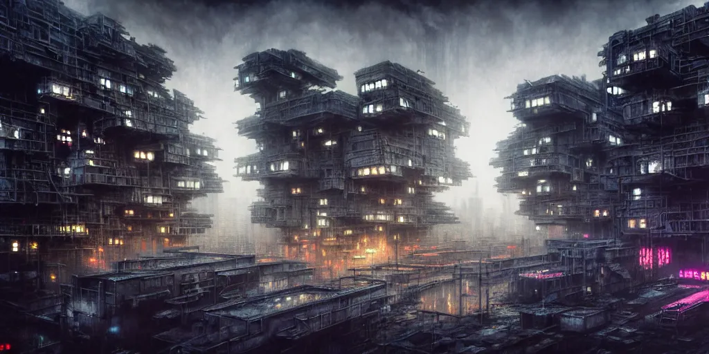 Prompt: pixelated concept art, octane render, a brooding, dystopian city ruins, reflections, volumetric neon lighting, dramatic, white neon glow, 8 k, ultra - hd, insanely detailed and intricate, hypermaximalist, brutalist habitat 6 7, elegant, ornate, by gerald brom, by syd mead, akihiko yoshida, doug chiang, cinematic