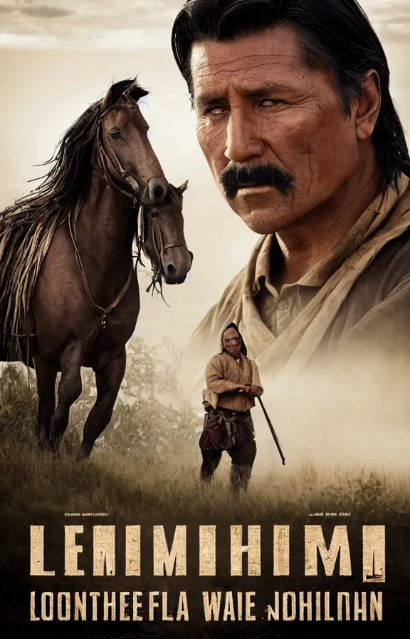 Prompt: Official Poster for Lemhi, western epic starring Gil Birmingham,