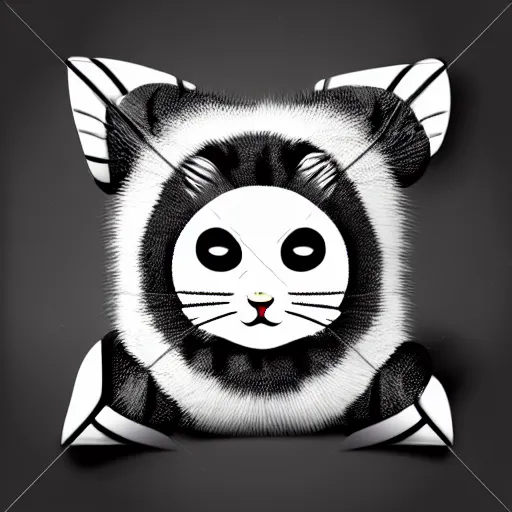 Image similar to seamless looping design of cute kittens on striped white and black background