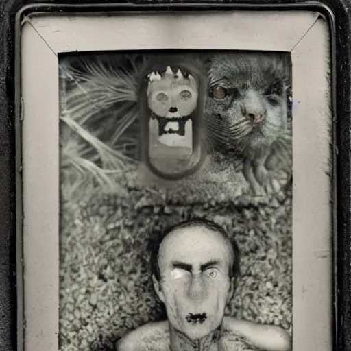 Image similar to freakshow of deformed victims island of Doctor Moreau offensive and Exploitive daguerreotype