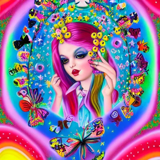 Prompt: Lisa Frank collaboration with Mark Ryden