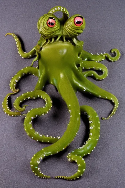 Image similar to caterpiller octopus kaiju action figure, vintage, 1980s