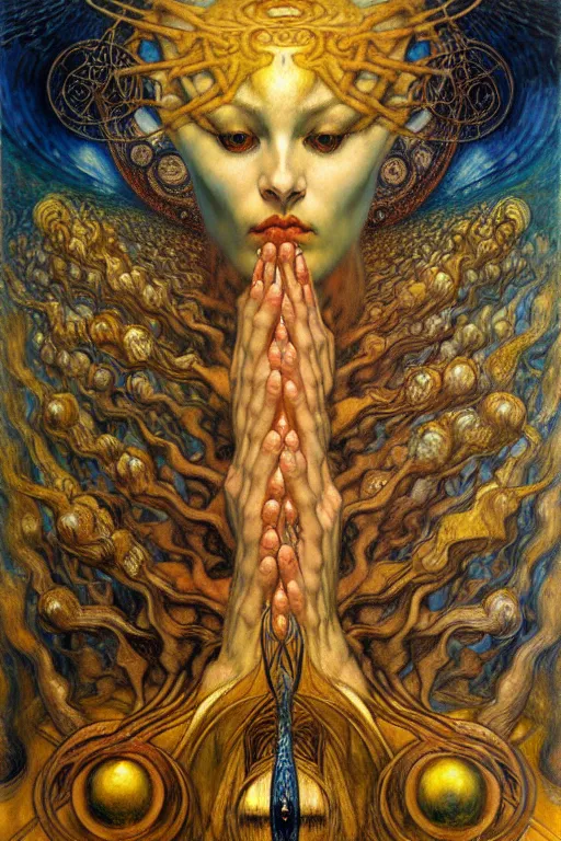 Image similar to Divine Chaos Engine by Karol Bak, Jean Delville, William Blake, Gustav Klimt, and Vincent Van Gogh, symbolist, visionary