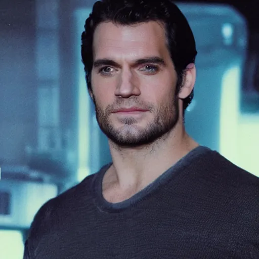 Prompt: Polaroid image of Henry Cavill in cyberpunk