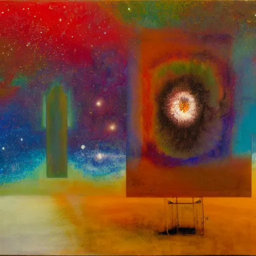 Image similar to Liminal space in outer space by Sidney Nolan
