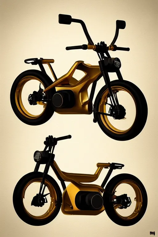 Prompt: “ deer bike. front on, symmetrical. industrial design. good design award, innovative product concepts, most respected design, amazing depth, glowing, golden ratio, 3 d octane cycle unreal engine 5, volumetric lighting, cinematic lighting, cgstation artstation concept art ”