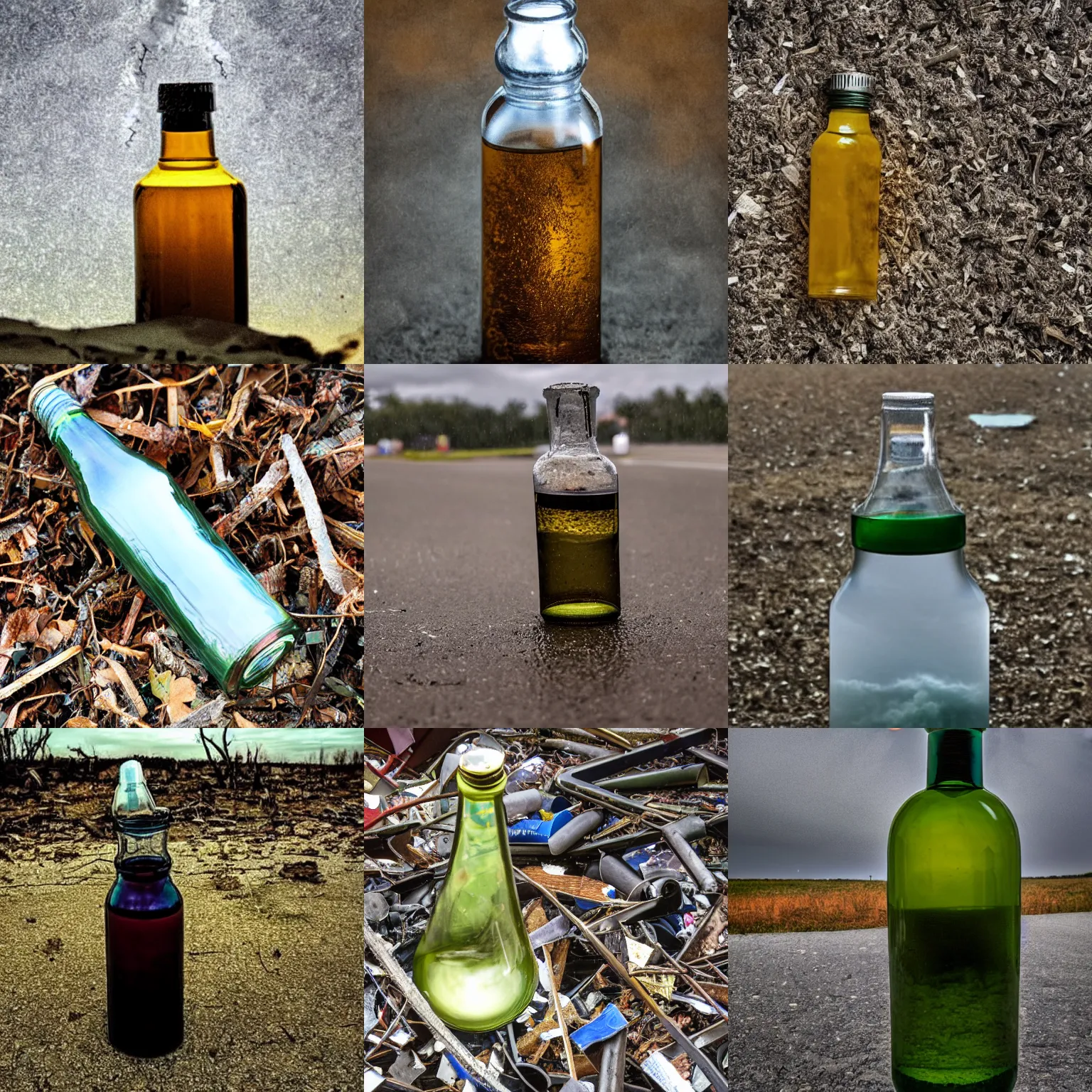 Prompt: A photo of a tornado in a bottle