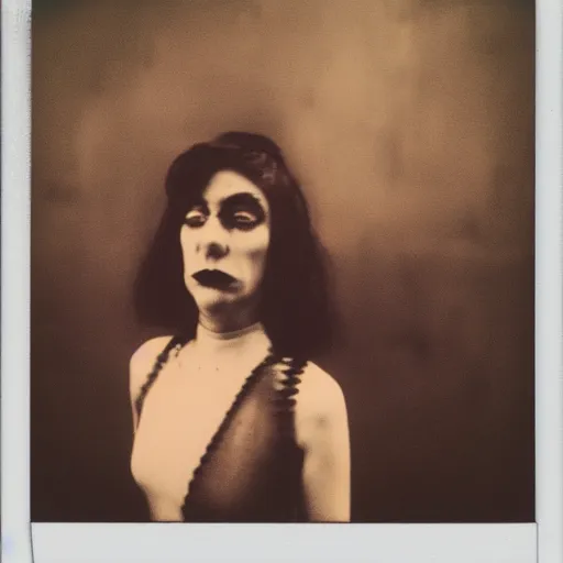 Image similar to expired polaroid of a surreal artsy dream scene, circus, grotesque, portrait, award winning