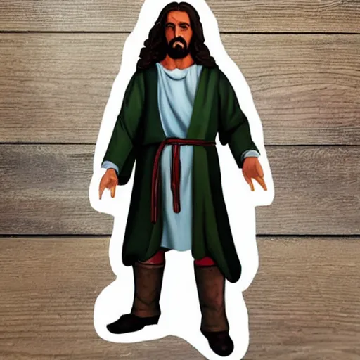 Prompt: 1 7 th century jesus stop motion vinyl action figure, plastic, toy, butcher billy style