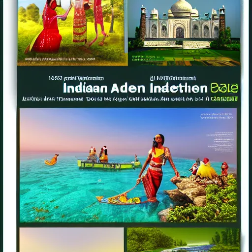 Image similar to advertisement indian tourism brochure, realistic render, detailed