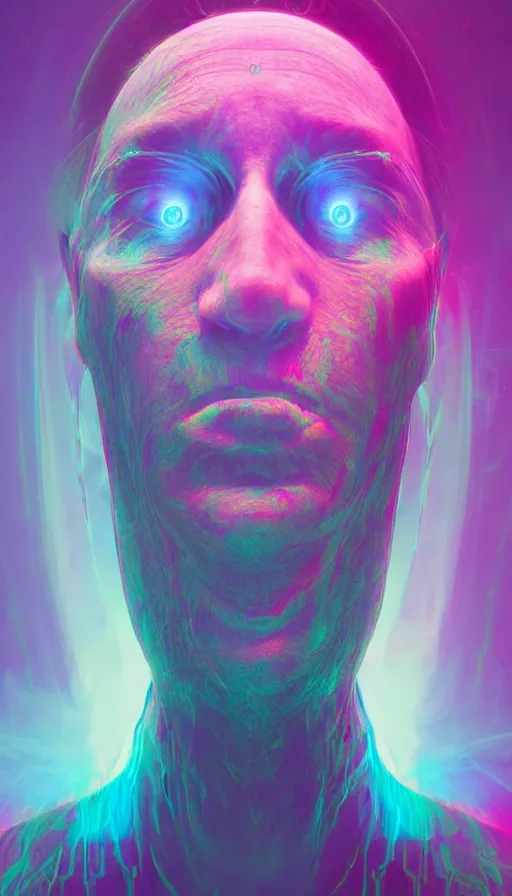 Image similar to portrait of a digital shaman, by beeple