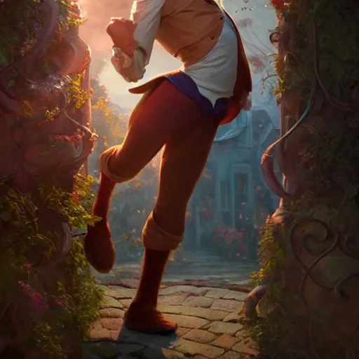 Image similar to skinny young tom holland as bell from beauty and the beast, dynamic lighting, path traced, atmospheric, highly detailed, high quality, beautiful painting, octane render, don bluth, ross tran, studio ghibli, alphonse mucha, jama jurabaev, extremely detailed, brush strokes, artstation, artgerm