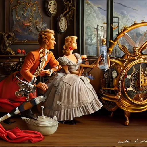 Image similar to Bolting, Realistic, Regal, Refined, Detailed Digital Art, Michael Cheval, Walt Disney (1937), François Boucher, Oil Painting, Steampunk, Highly Detailed, Cinematic Lighting, Unreal Engine, 8k