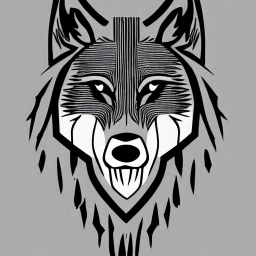 Image similar to wolf template base, line art, simple, no color, high quality, HD, 8K