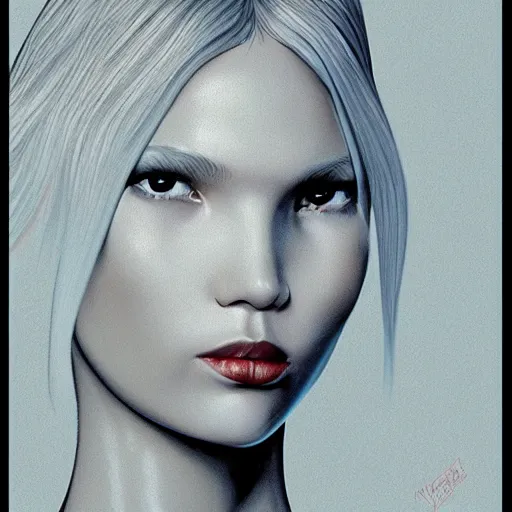 Image similar to sasha luss retro minimalist portrait by jean giraud, moebius starwatcher comic, sharp, smooth face, 8 k