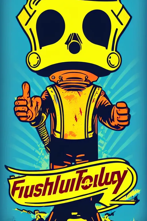 Image similar to fallout 7 6 retro futurist illustration art by butcher billy, sticker, colorful, illustration, highly detailed, simple, smooth and clean vector curves, no jagged lines, vector art, smooth andy warhol style