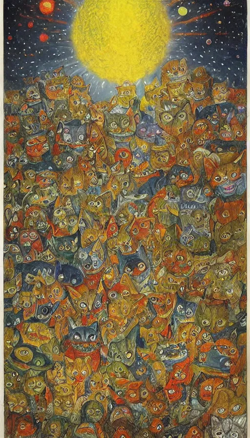 Prompt: the end of the world, by louis wain