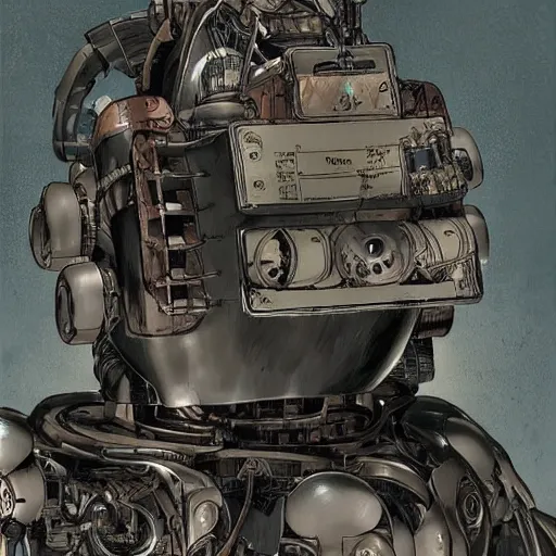 Image similar to a fullmetal wired robot is reading the intimate diary of sophia aeon, by dave mckean