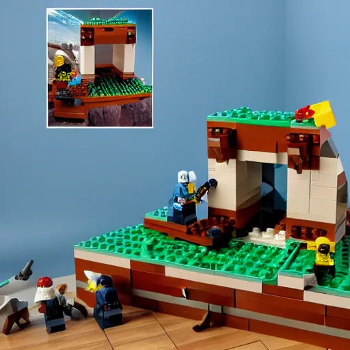 Prompt: lego set for moses on mt sinai