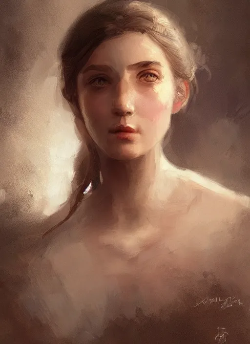 Prompt: A portrait of a dreamy princess in the style of Greg Rutkowski, in the style of Charles Sillem Lidderdale, artstation, high quality art
