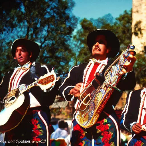 Image similar to mariachi band, tlaquepaque, kodak ektachrome,