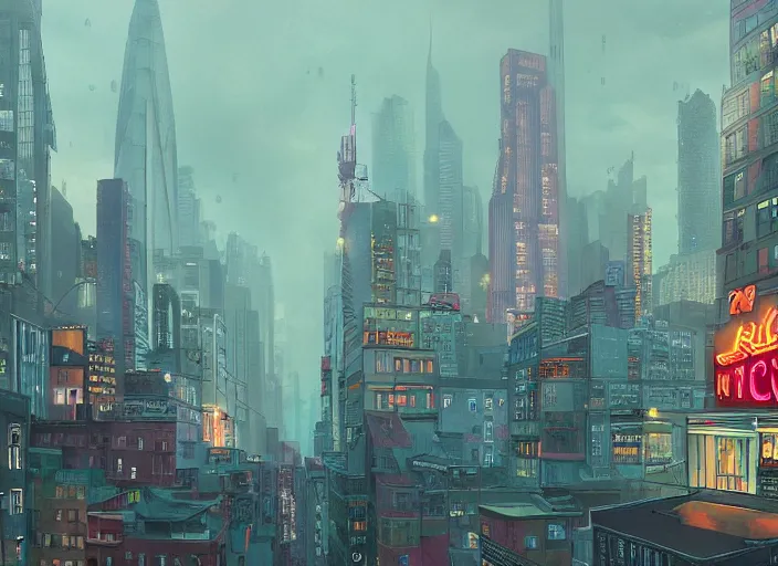 Prompt: cityscape with a cat watching from a rooftop as it rains. The city is full of bright, neon lights and towering skyscrapers, with a dark and gritty atmosphere, volumetric fog, volumetric lighting, stop motion, Animated film Kubo, Kubo and the Two Strings, directed by wes anderson 130mm, sharp, high res