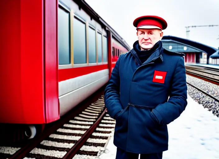 Image similar to train driver of the Russian Railways