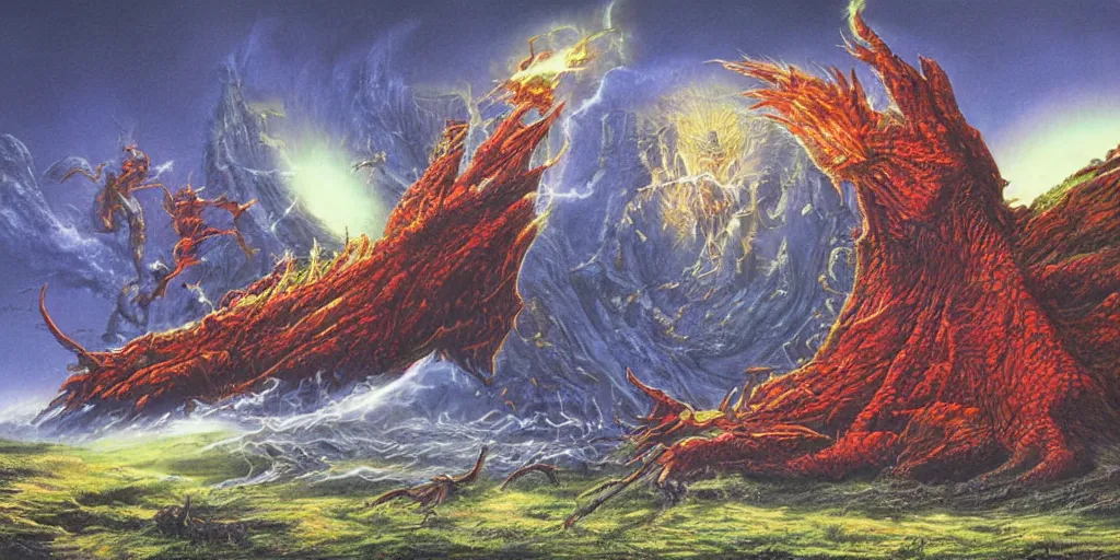 Image similar to artwork of the bloodfury point by terry oakes