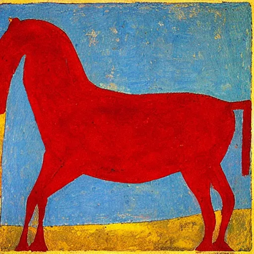 Image similar to “red horse by Bill Traylor”