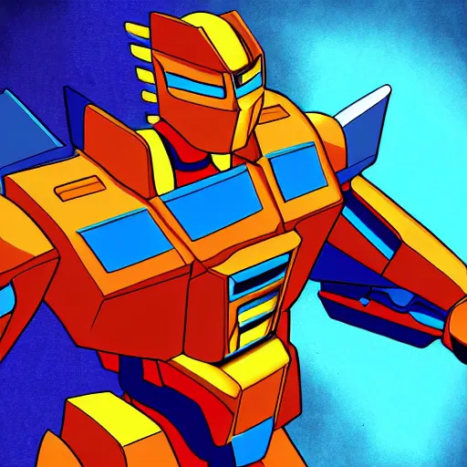 Prompt: trasformers autobot digital art anime