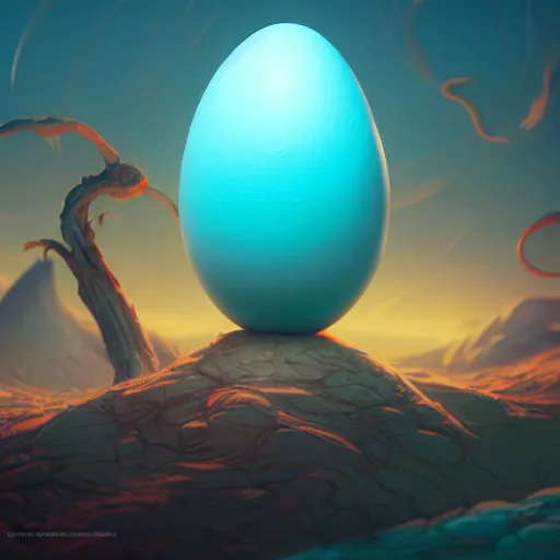 Image similar to magic frost phoenix egg, rock and sand around, peter mohrbacher style, ray tracing, cinematic, digital art, octane render