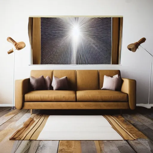 Image similar to gang members chilling around dirty couch in a beige room thick volumetric dust god rays shines through cheap blinds kinda atmosphere jonathan zawada style photography signed vinyl cover