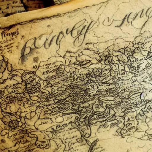 Image similar to blood and black ink spilled on an old treasure map.