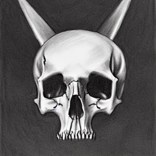 Image similar to Charcoal fine art sketch, animal skull