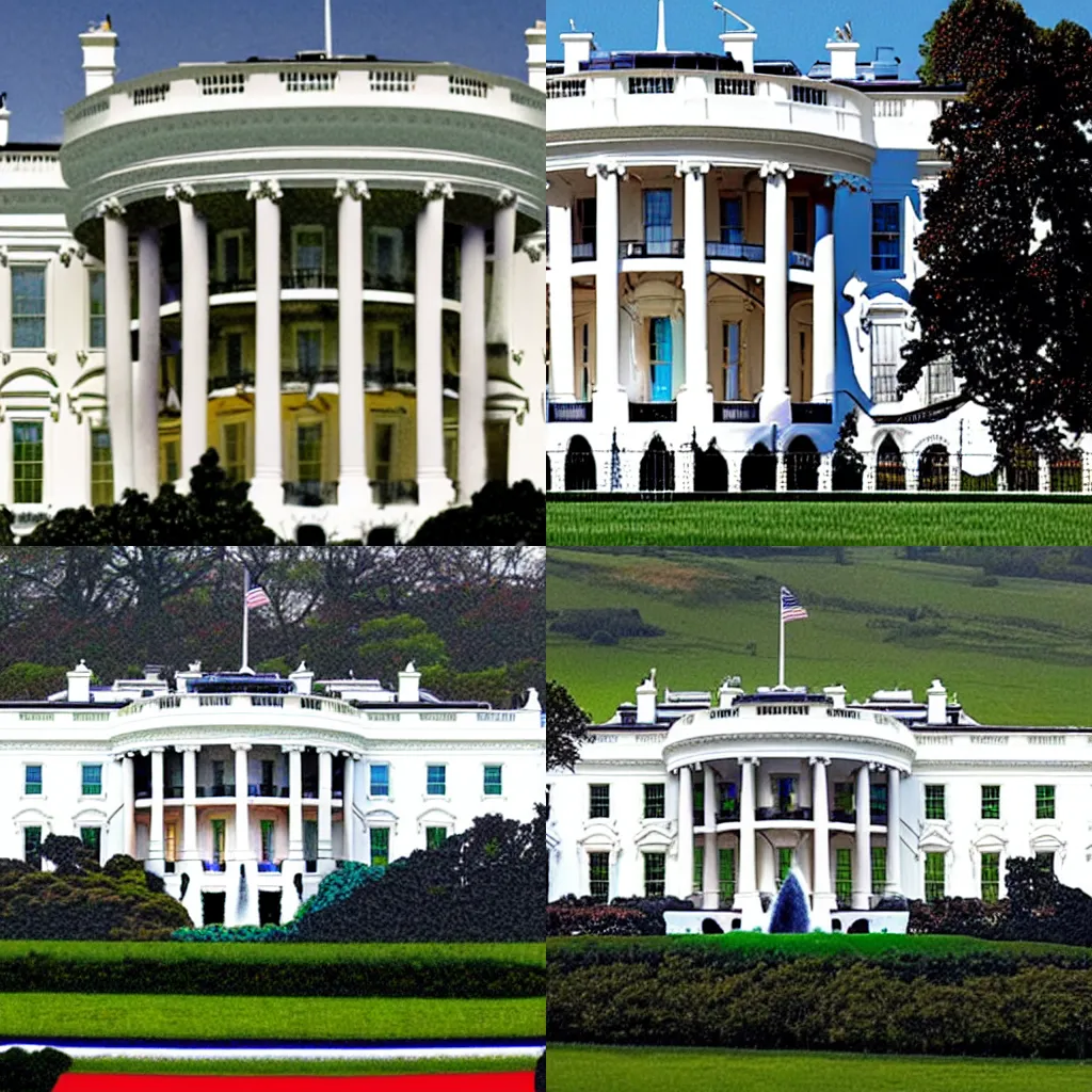 Prompt: the White House is made of cheese