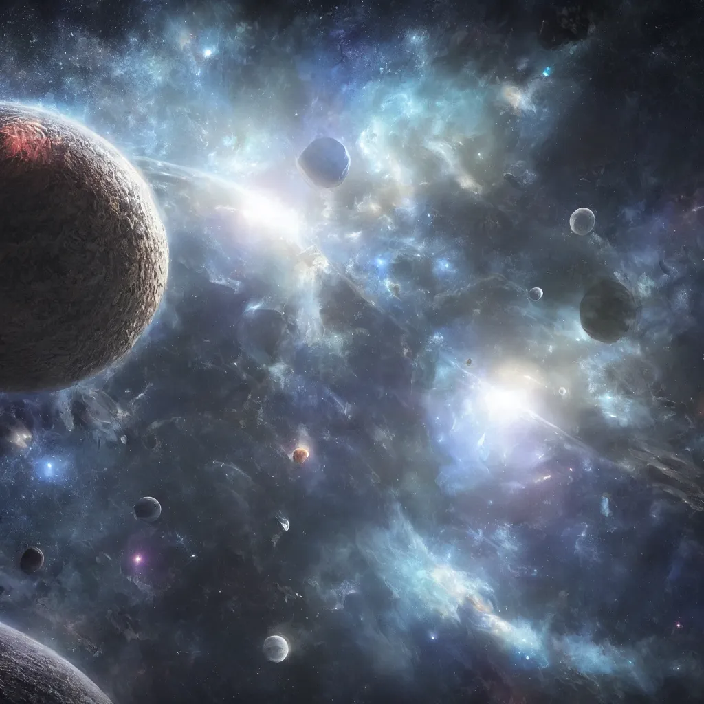 Image similar to a rendered maybe with a galaxy inside, Realistic, unreal engine, realistic fantasy, space , 3d render