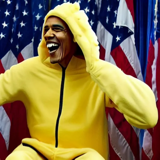 Image similar to obama in a banana suit