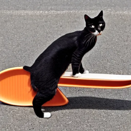 Image similar to cat riding a skateboard