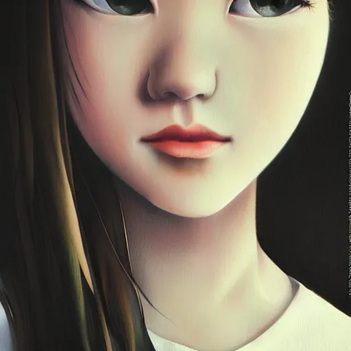 Image similar to a high detail portrait of high school girl by makoto sinkai, by BUNBUN, in simple background, CLIP STADIO, mad painting